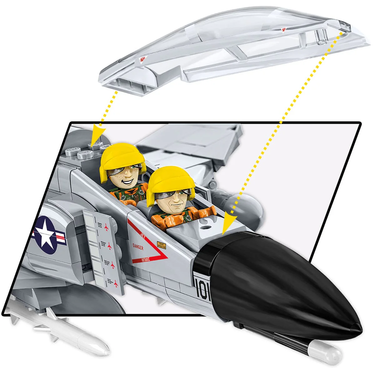 F-4 Phantom II brick plane model - COBI 5897 - 703 bricks - Image 6