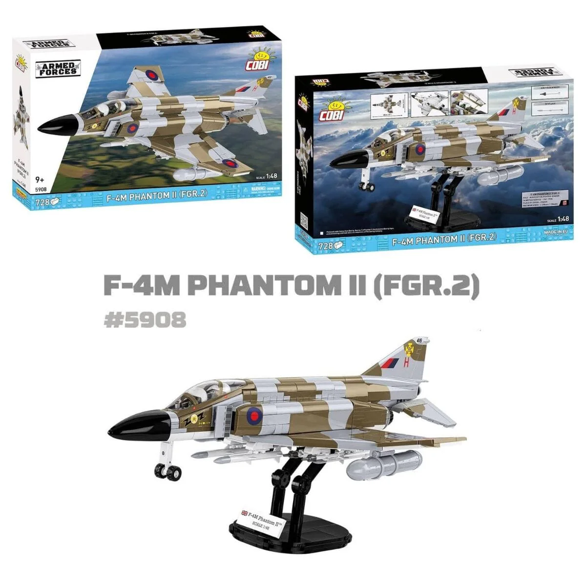 F-4F Phantom II (RAF) brick plane model - COBI 5908 - 728 bricks