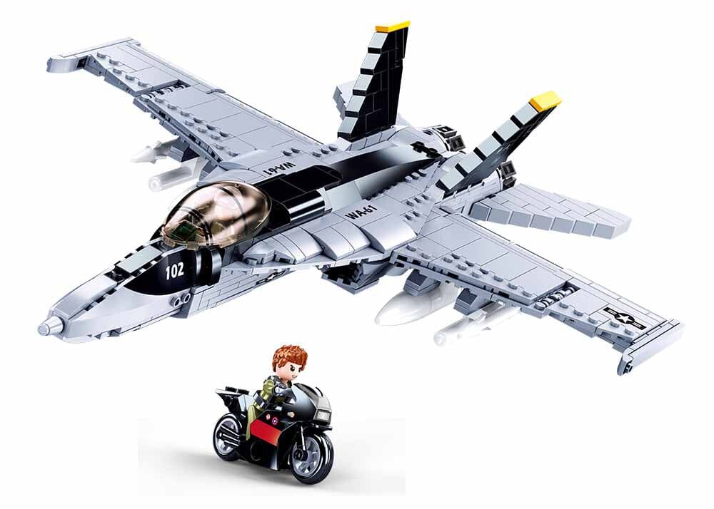 F/A - 18E 'Super Hornet' brick model plane - Sluban M38-B0928 - 682 bricks