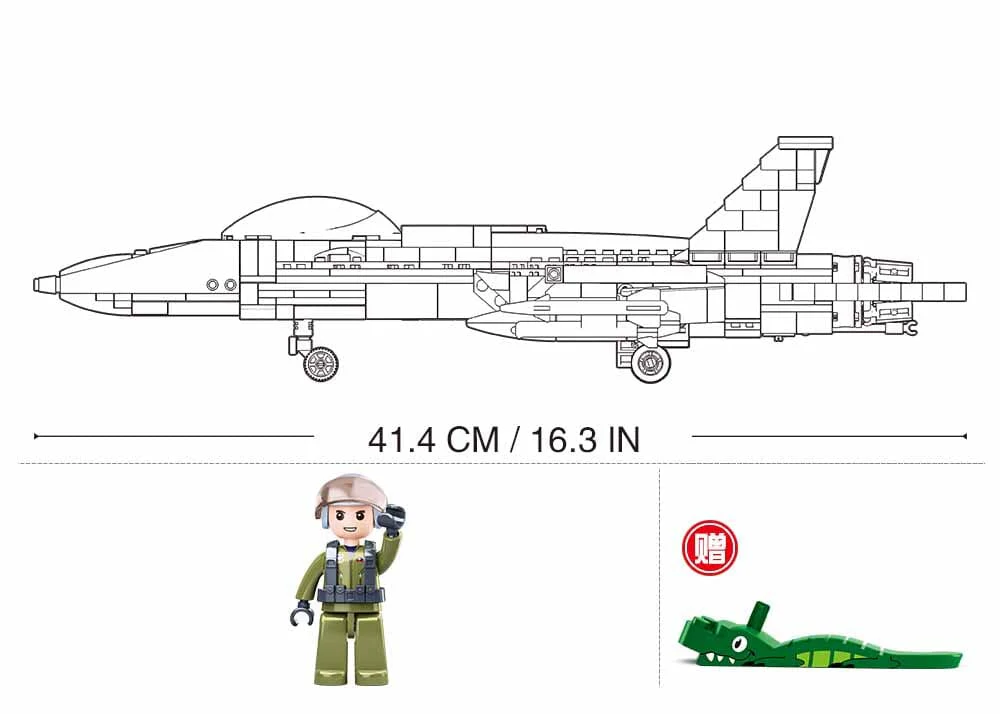 F/A - 18E 'Super Hornet' brick model plane - Sluban M38-B0928 - 682 bricks - Image 2