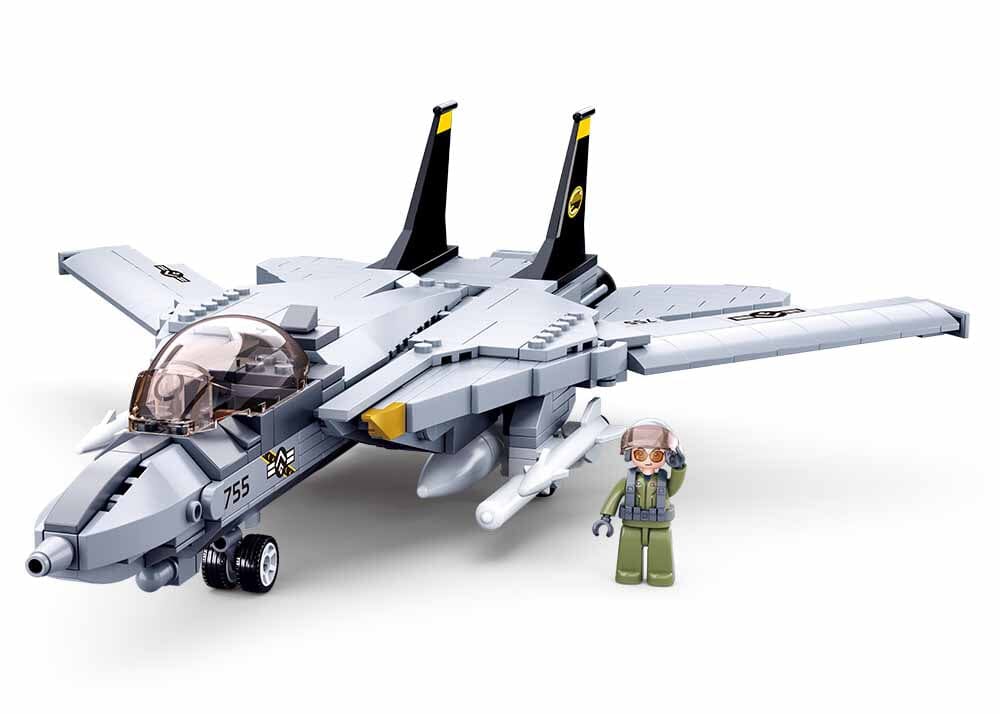 F14 Fighter brick model plane - Sluban M38-B0755 - 404 bricks