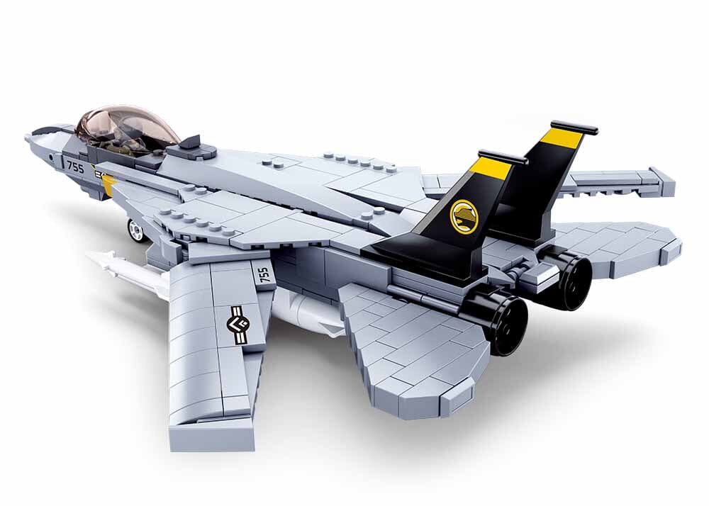 F14 Fighter brick model plane - Sluban M38-B0755 - 404 bricks - Image 2