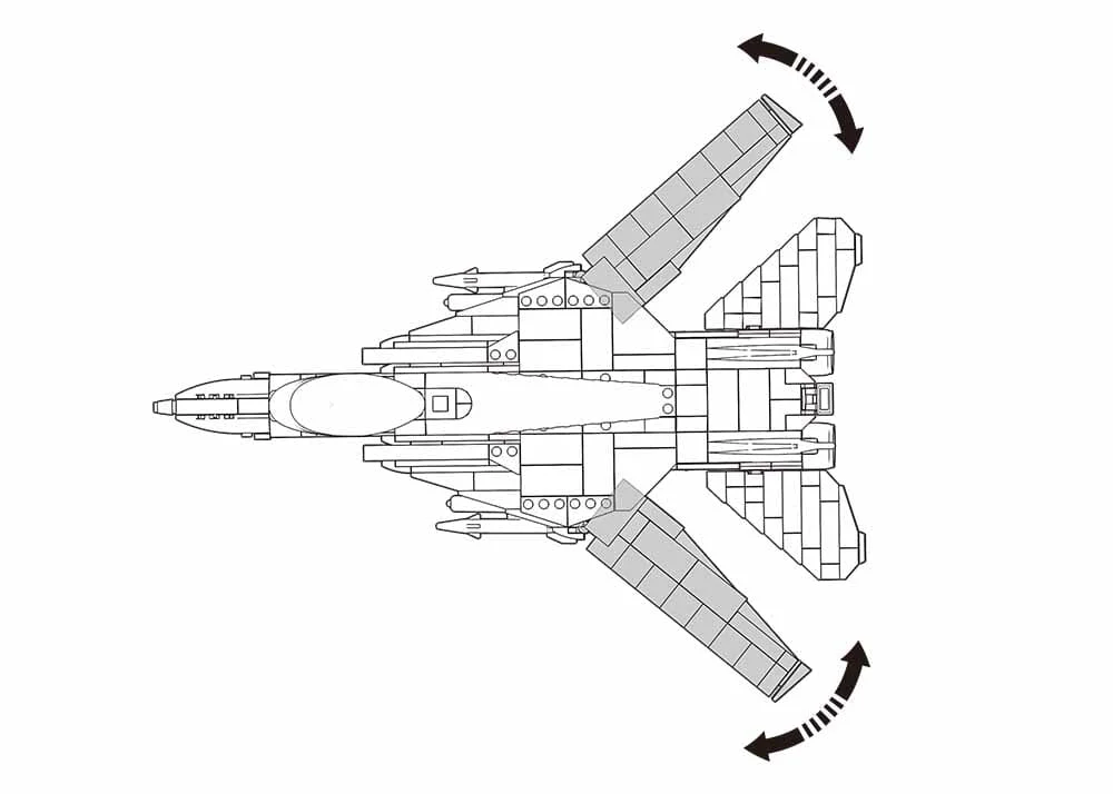 F14 Fighter brick model plane - Sluban M38-B0755 - 404 bricks - Image 3