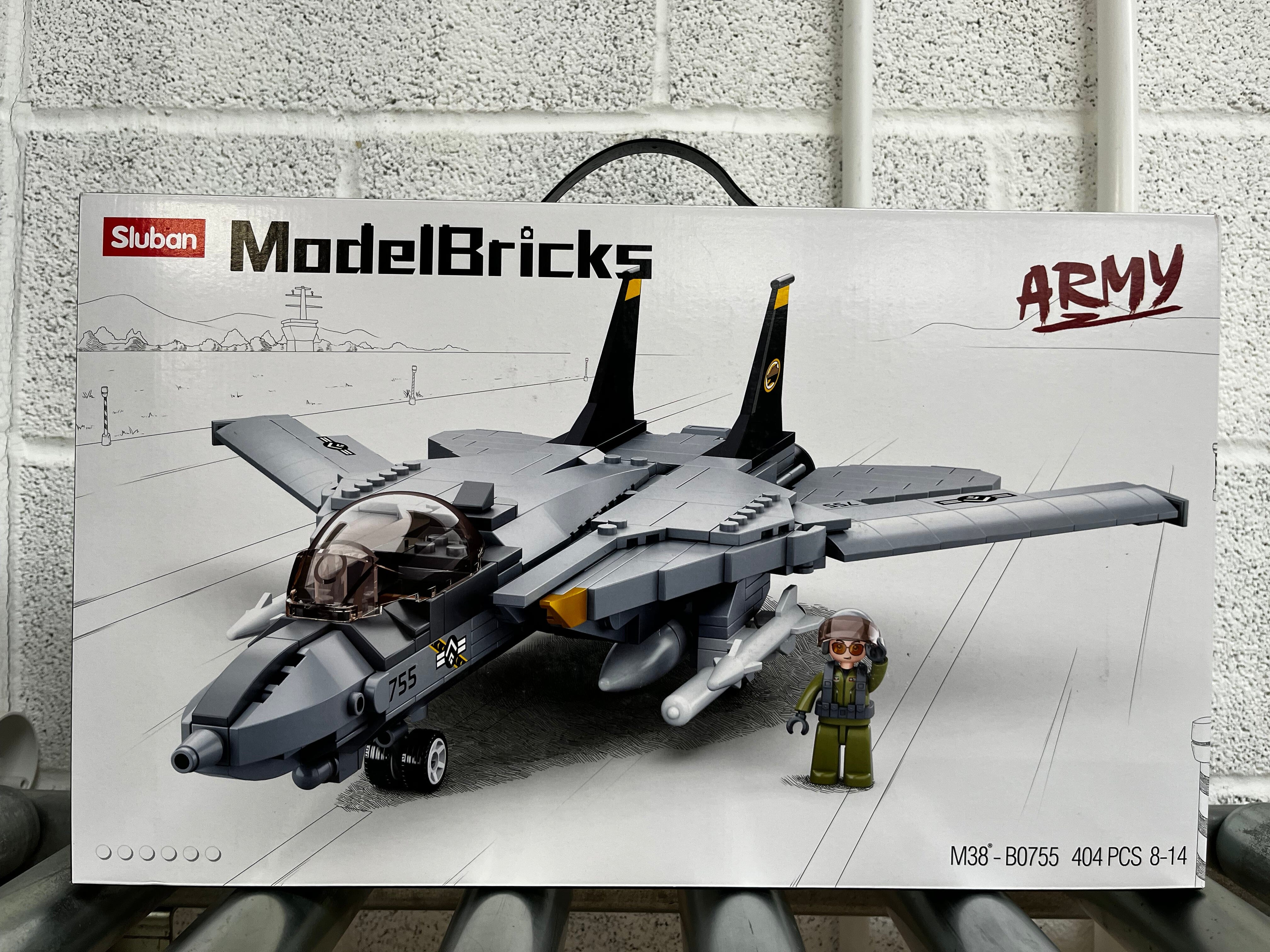 F14 Fighter brick model plane - Sluban M38-B0755 - 404 bricks - Image 6