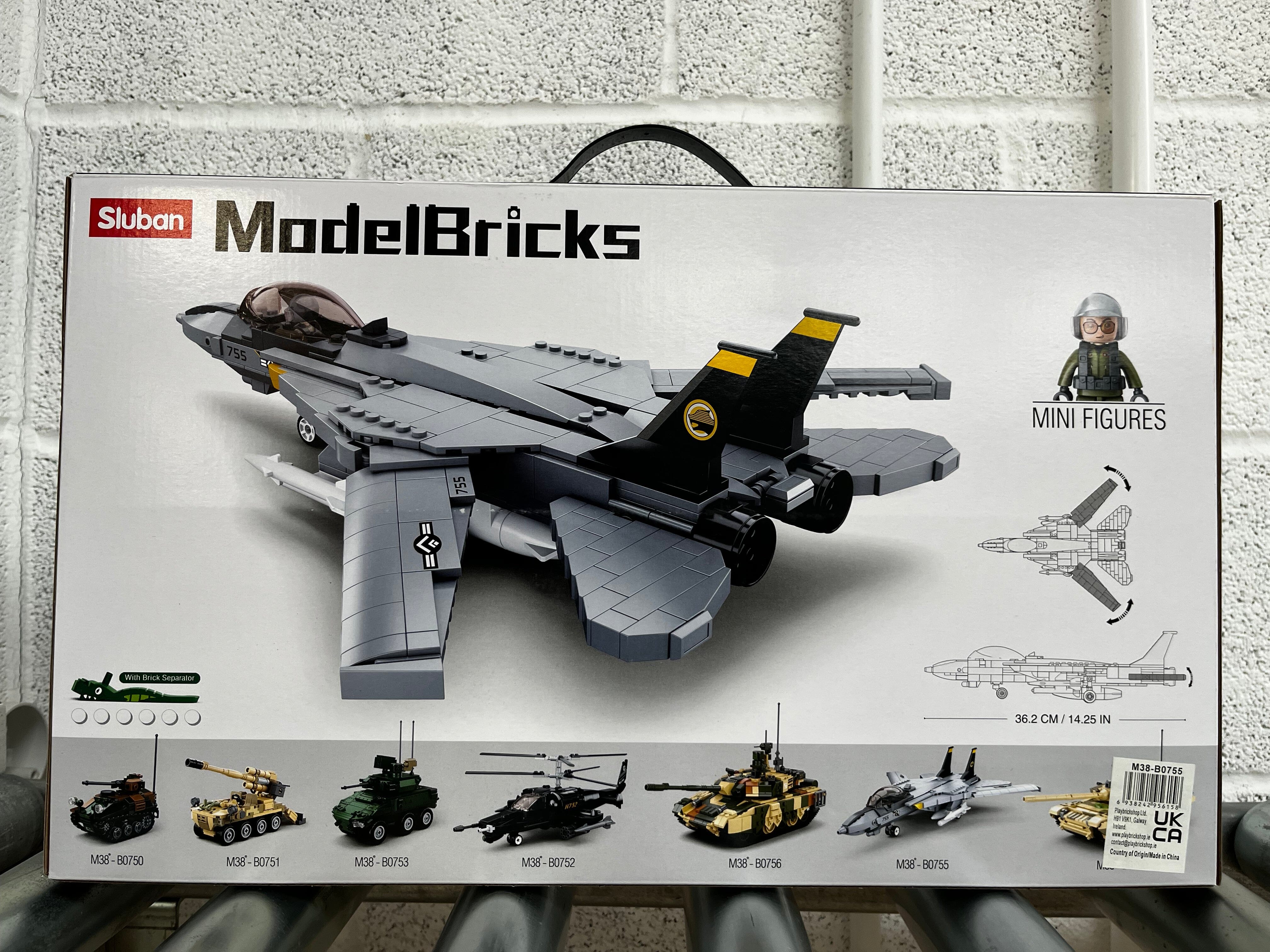 F14 Fighter brick model plane - Sluban M38-B0755 - 404 bricks - Image 7
