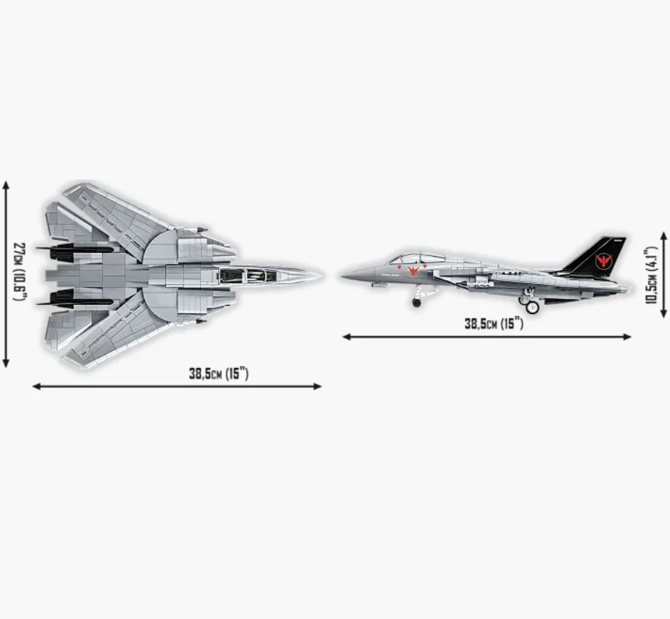 F14 Tomcat Top Gun brick plane model - COBI 5920 - 825 bricks - Image 4