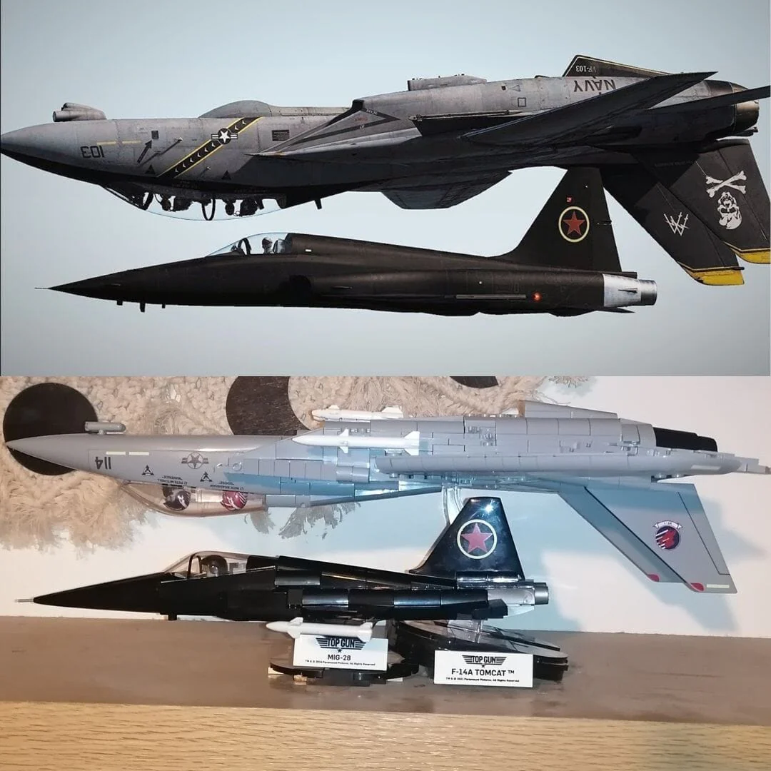 F14 Tomcat Top Gun brick plane model - COBI 5811A - 757 bricks - Image 6