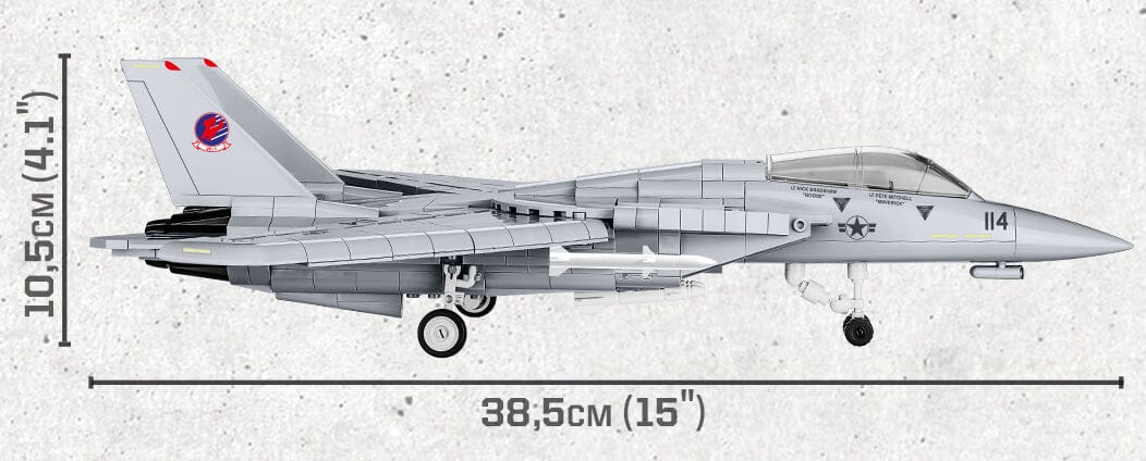 F14 Tomcat Top Gun brick plane model - COBI 5811A - 757 bricks - Image 9