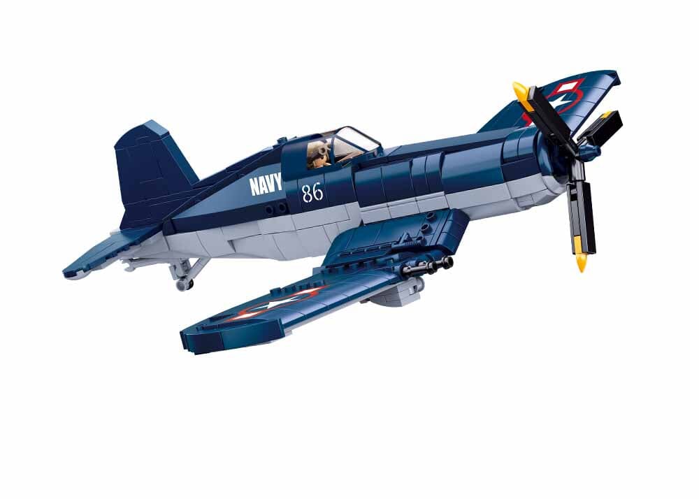 F4U Fighter brick model plane - Sluban M38-B1109 - 550 bricks