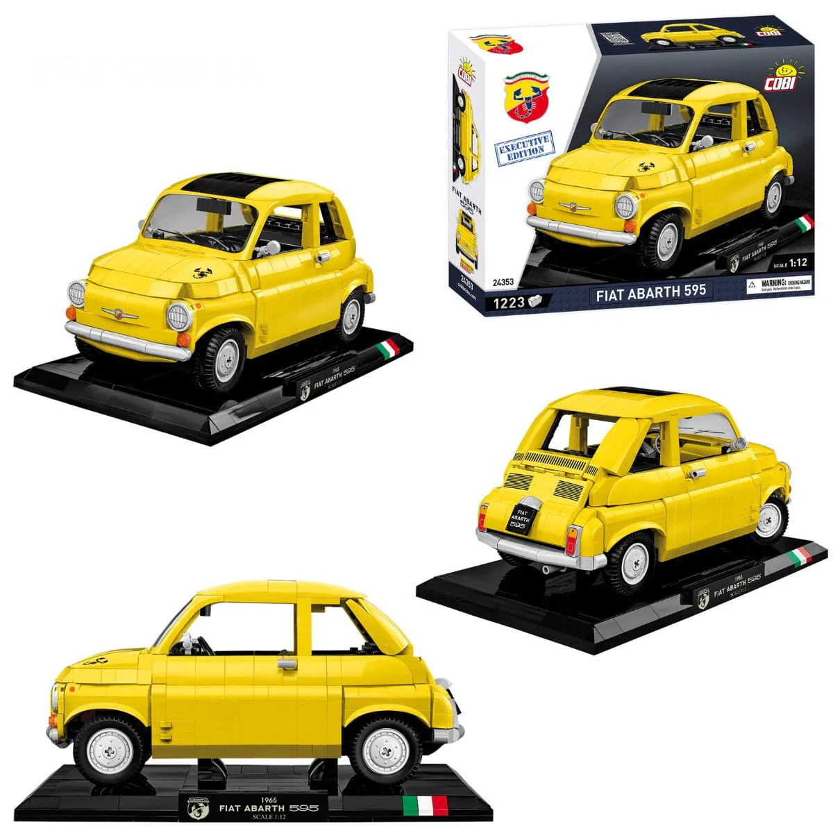 Fiat Abarth 595 brick model car - Cobi 24353 - 1223 bricks EXECUTIVE EDITION