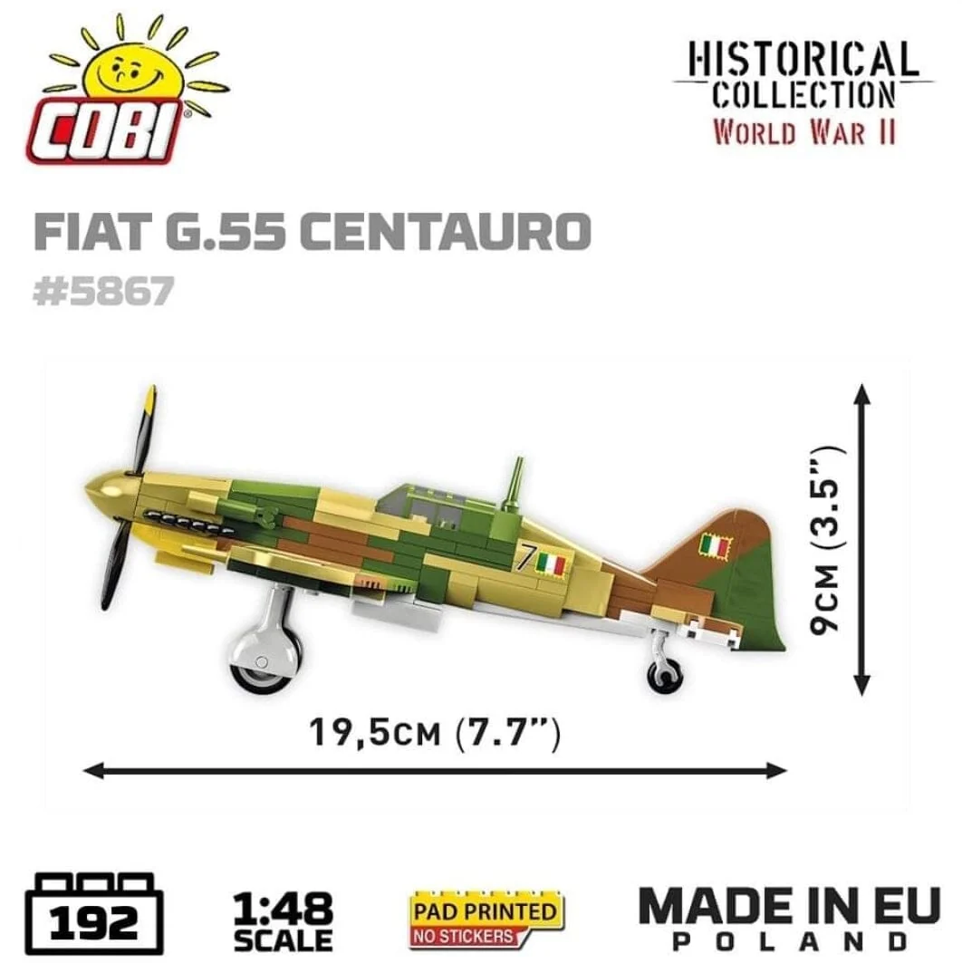 Fiat G55 Centauro brick plane model - COBI 5867 - 192 bricks - Image 4
