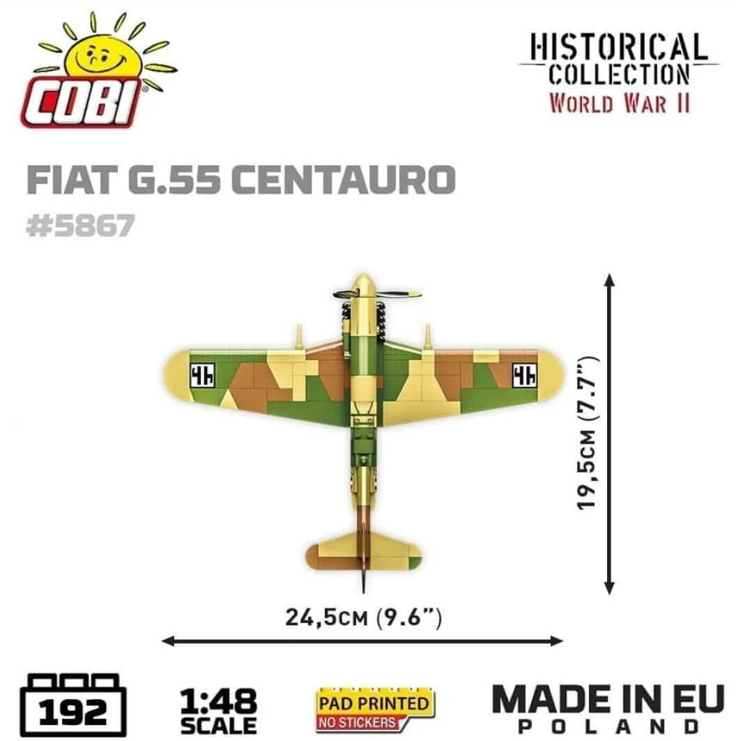 Fiat G55 Centauro brick plane model - COBI 5867 - 192 bricks - Image 5