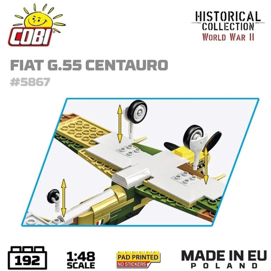 Fiat G55 Centauro brick plane model - COBI 5867 - 192 bricks - Image 6