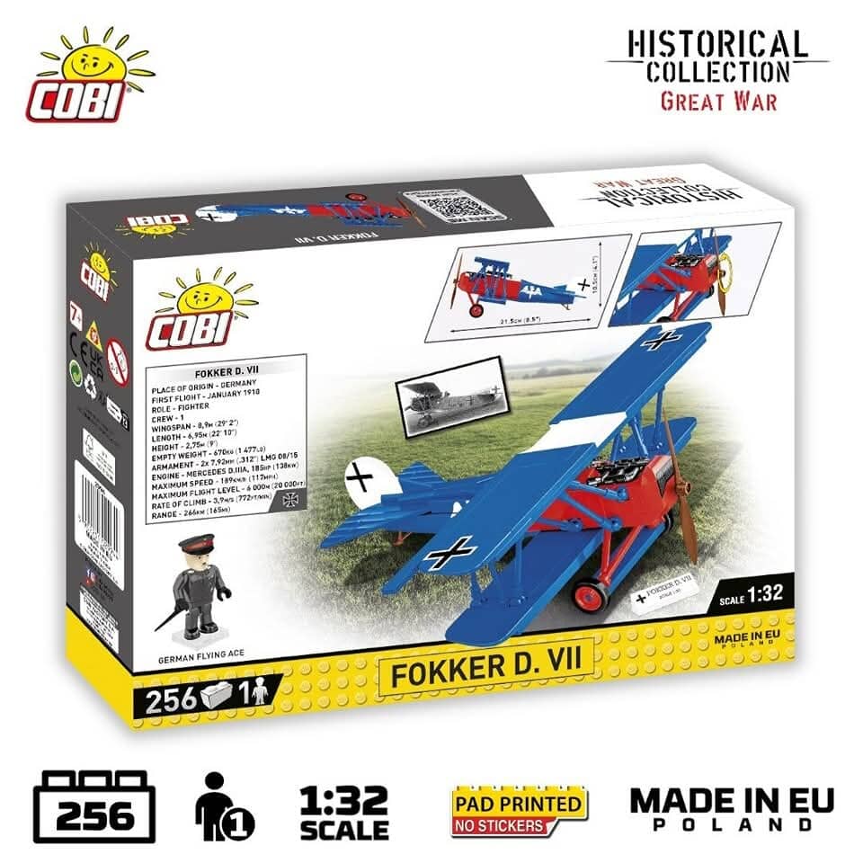 Fokker D. VII brick aircaft model WWI - COBI 2994 - 256 bricks - Image 3