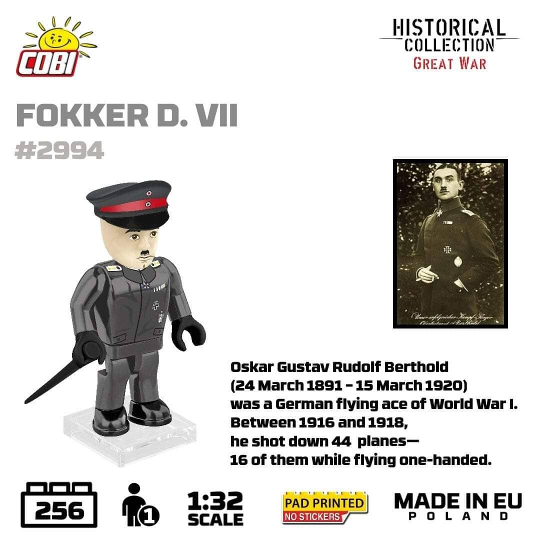 Fokker D. VII brick aircaft model WWI - COBI 2994 - 256 bricks - Image 5