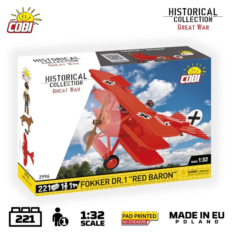 Fokker Dr. 1 ''Red Baron'' WWI brick plane model - COBI 2996 - 221 bricks - Image 2