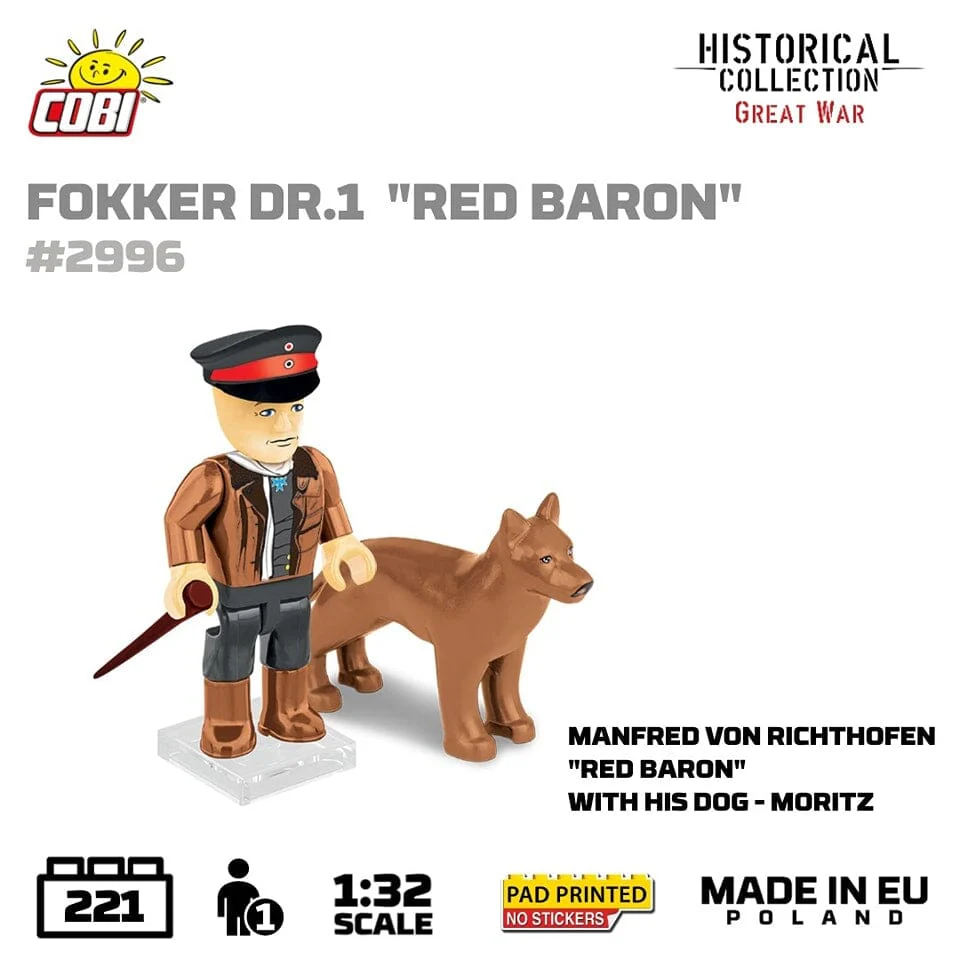 Fokker Dr. 1 ''Red Baron'' WWI brick plane model - COBI 2996 - 221 bricks - Image 6