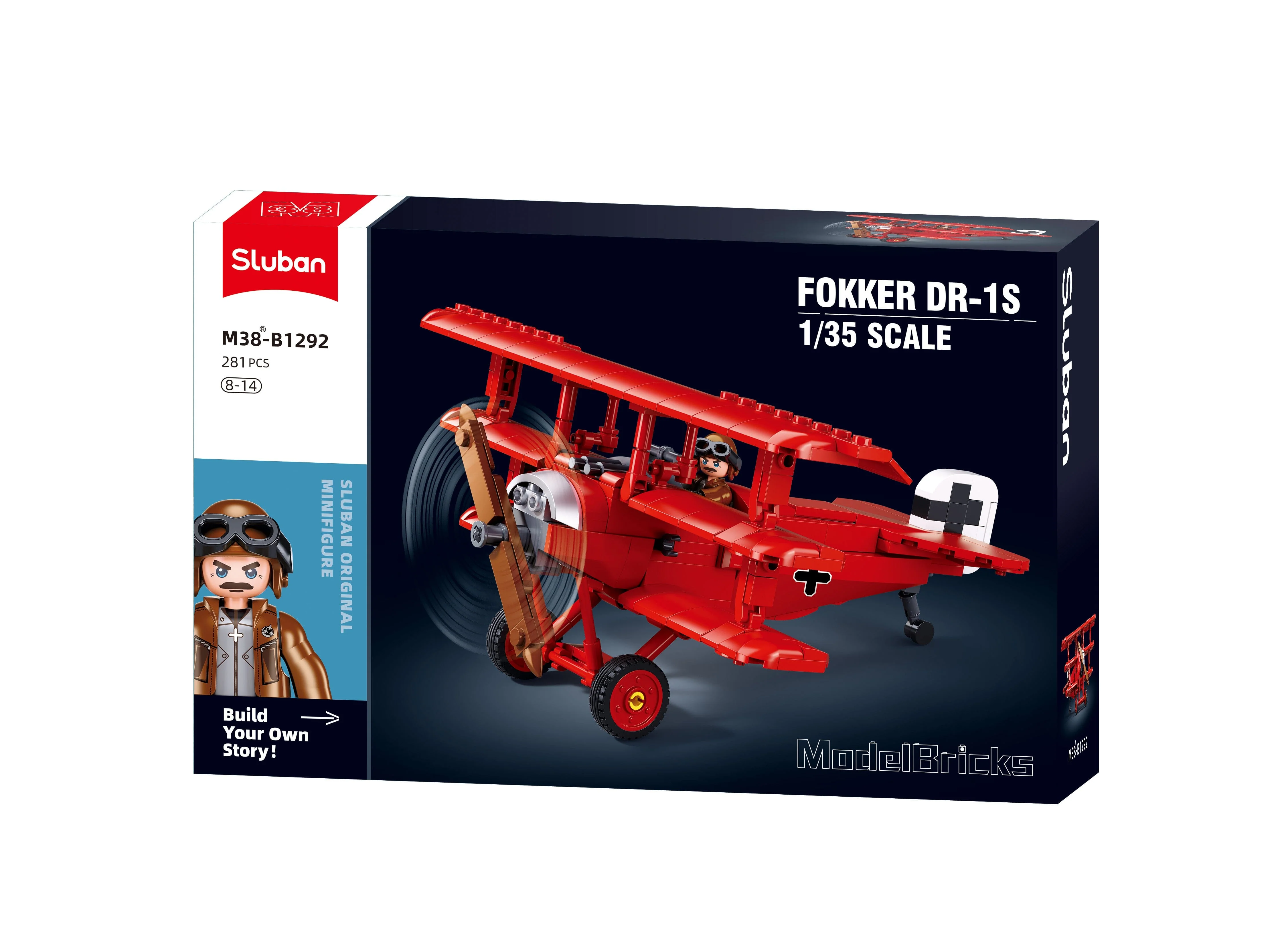 Fokker DR-1S brick model plane - Sluban M38-B1292 - 281 bricks - Image 5