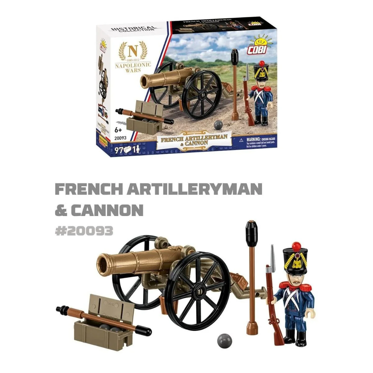 French artilleryman & cannon (Napoleonic Wars) - COBI 20093 - 96 bricks