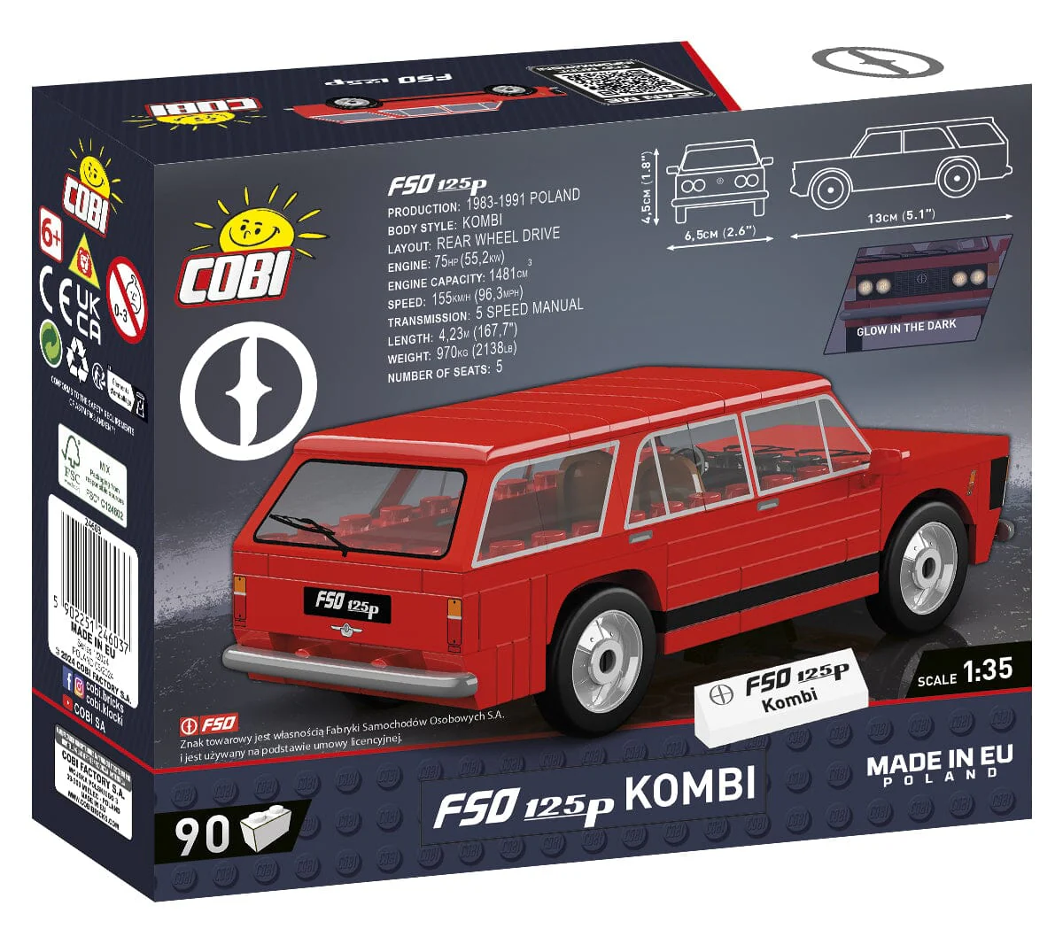 FSO 125P Combi brick model car - COBI 24603 - 90 bricks - Image 3