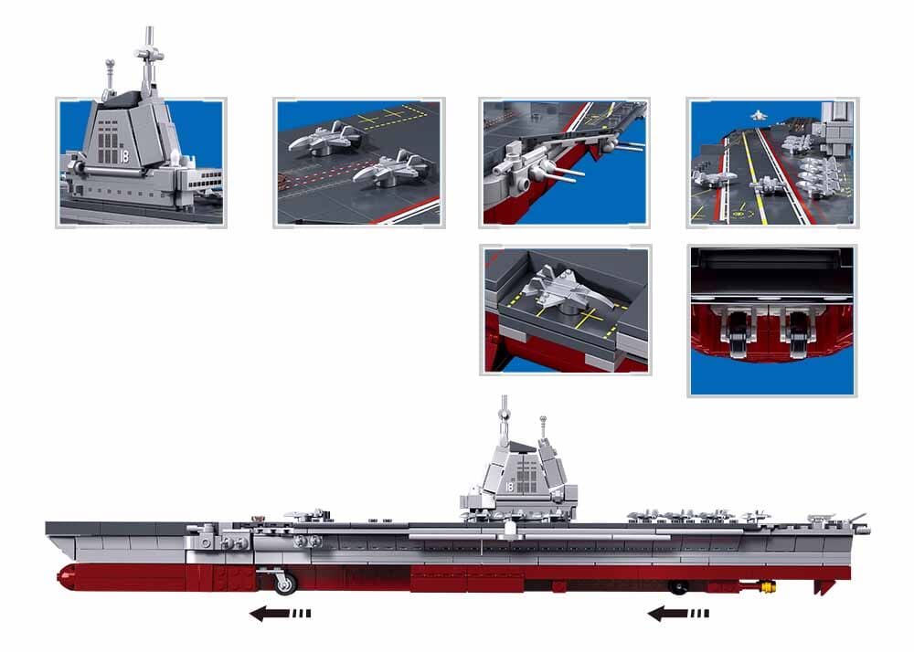 Fujian aircraft carrier brick model - Sluban M38-B1211 - 557 bricks - Image 4