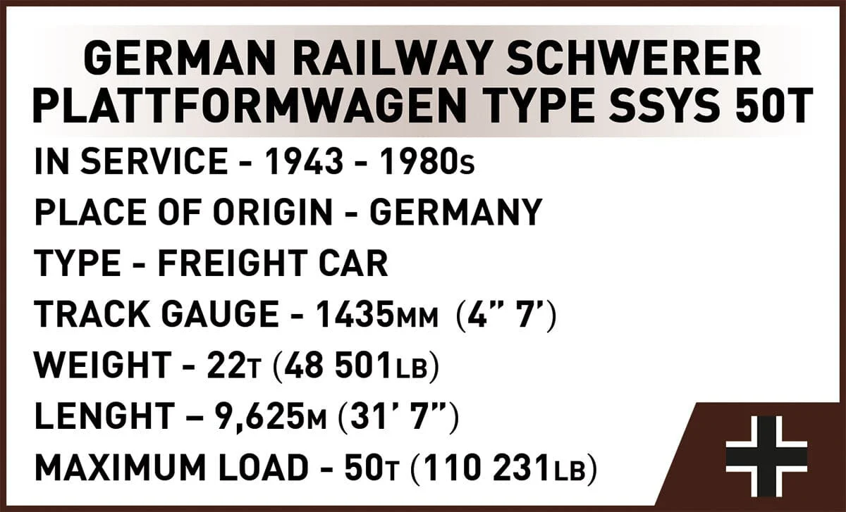 German Railway Schwerer Platformwagen TYP SSY brick model - COBI 6284 - 424 bricks - Image 11