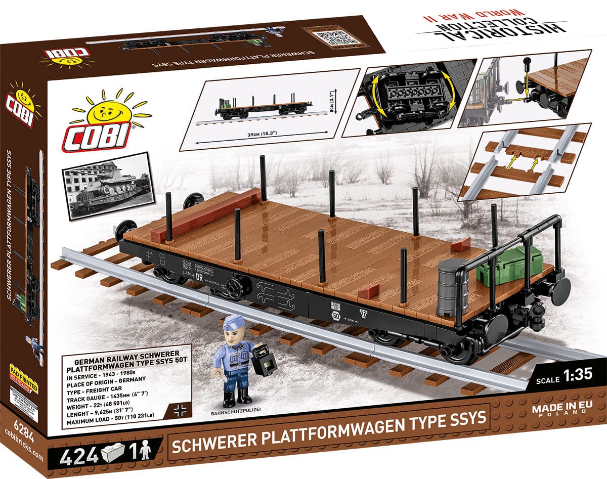 German Railway Schwerer Platformwagen TYP SSY brick model - COBI 6284 - 424 bricks - Image 2