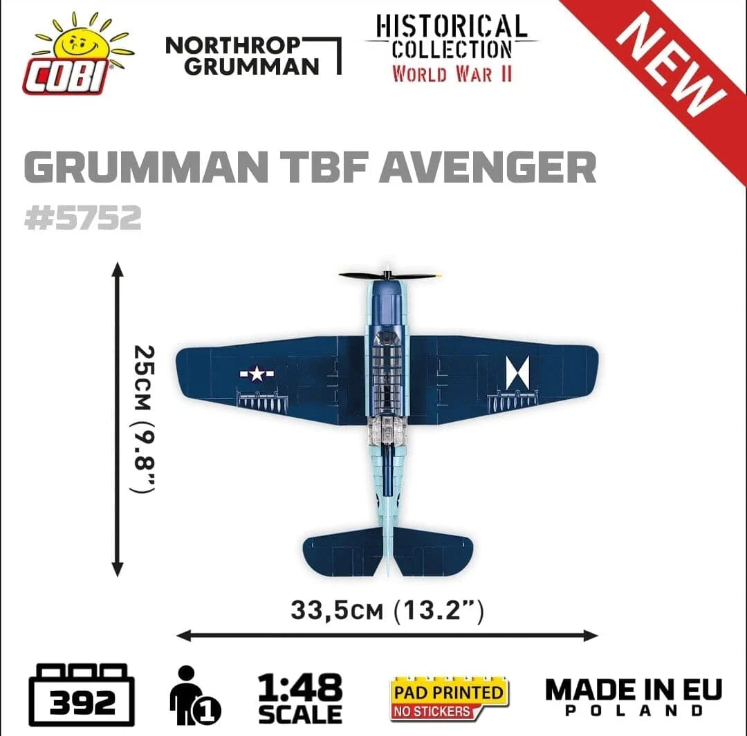 Grumman TBF Avenger brick plane model - COBI 5752- 392 bricks - Image 3