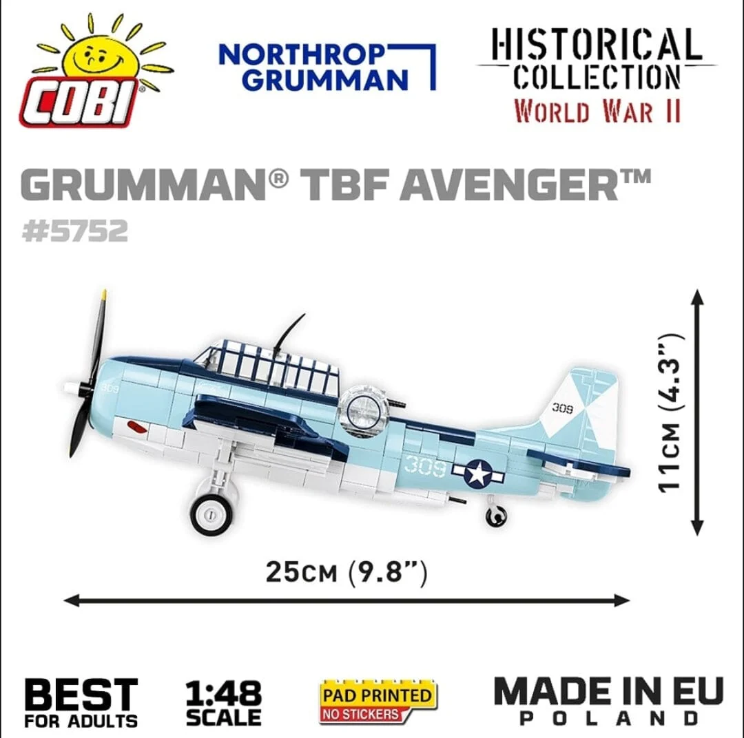 Grumman TBF Avenger brick plane model - COBI 5752- 392 bricks - Image 4