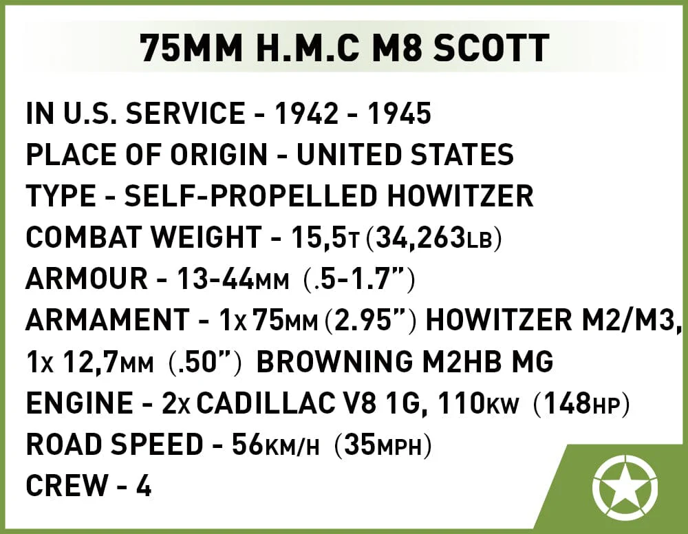 H.M.C M8 Scott brick tank model - COBI 2279 - 525 bricks - Image 4