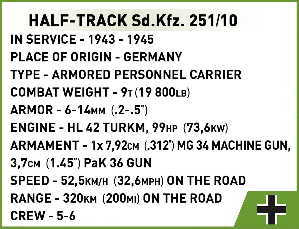 Half-track Sd. Kfz. 251/10 - COBI 3130 - 500 bricks - Image 12