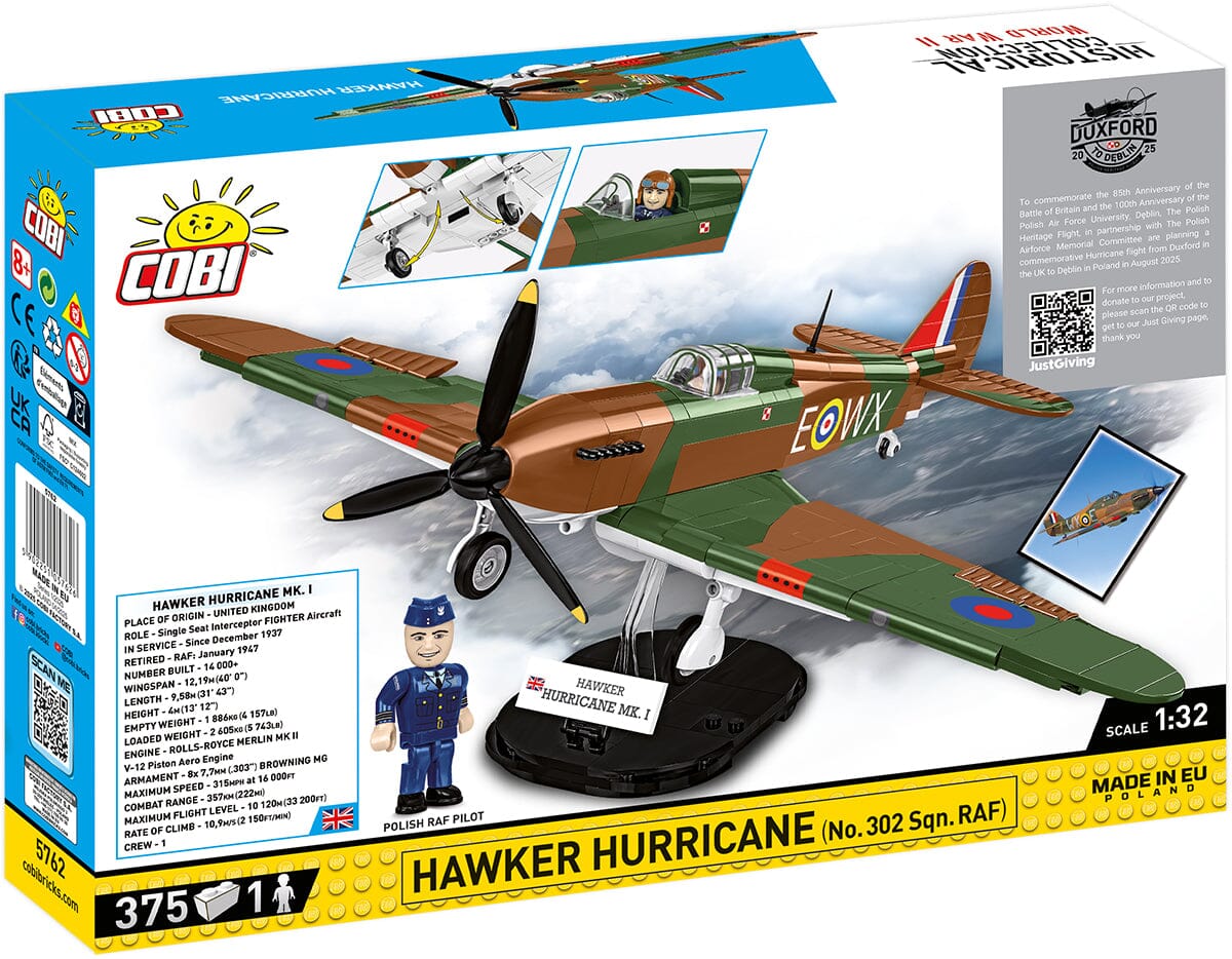 Hawker Hurricane No.302 Sgn. RAF plane brick model - COBI 5762 - 375 bricks - Image 9