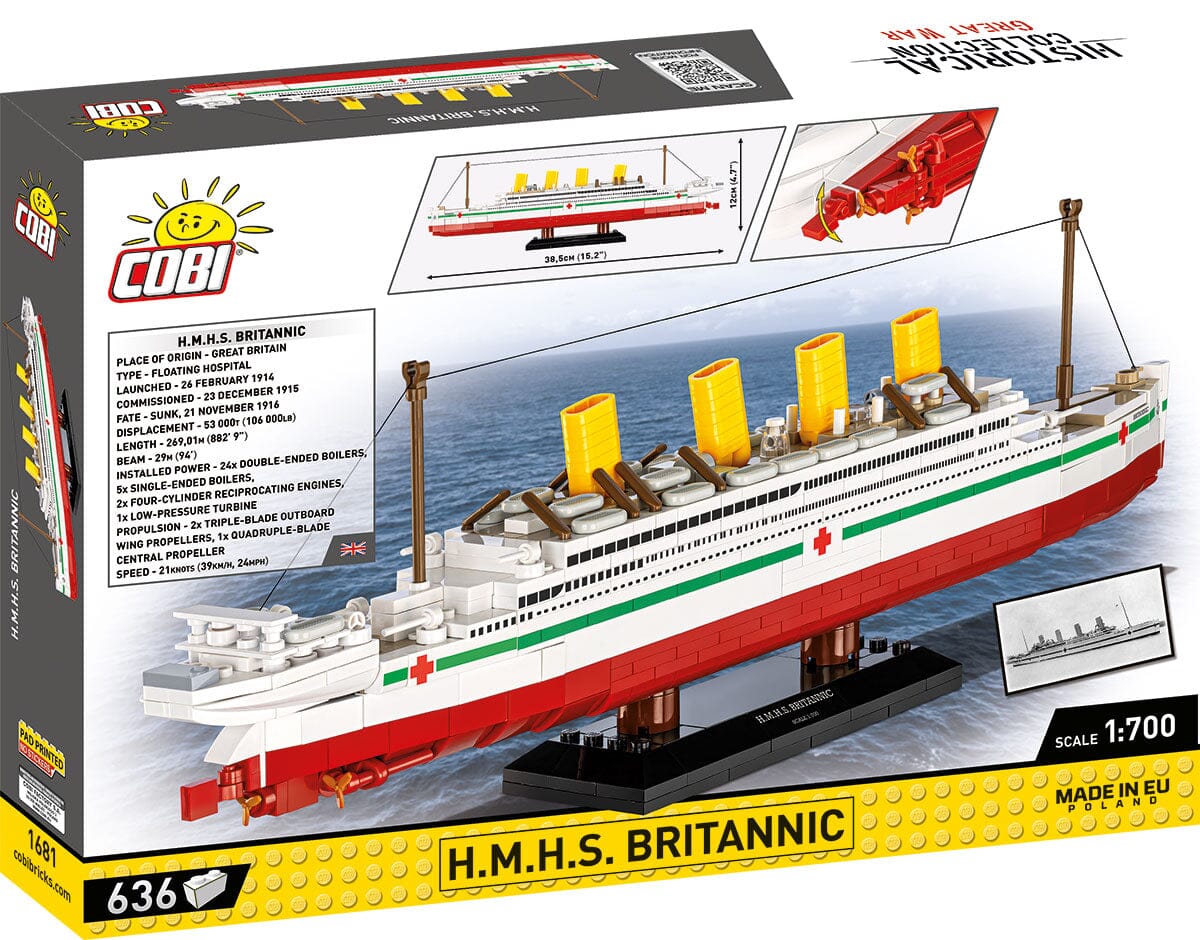 HMHS Britannic brick model ship - COBI 1681 - 636 bricks - Image 9