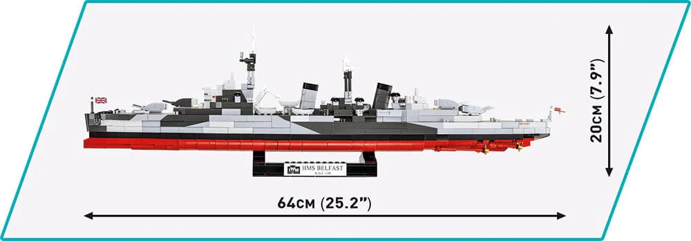HMS Belfast ship brick model - COBI 4844 - 1517 bricks - Image 3
