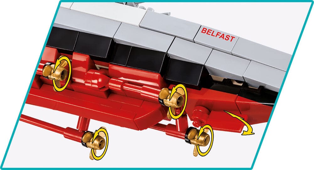 HMS Belfast ship brick model - COBI 4844 - 1517 bricks - Image 4