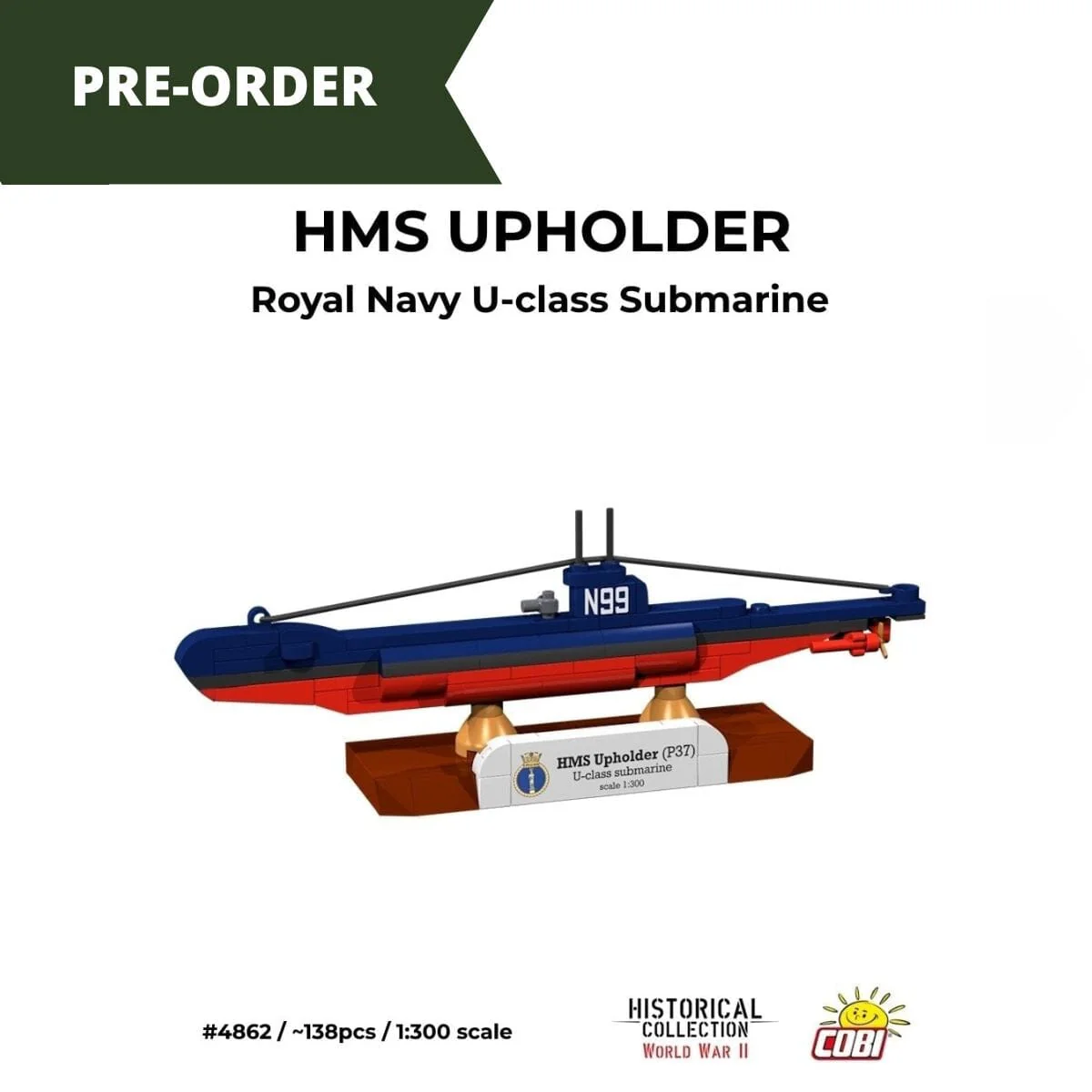 HMS Upholder submarine brick model - COBI 4862 - 138 bricks