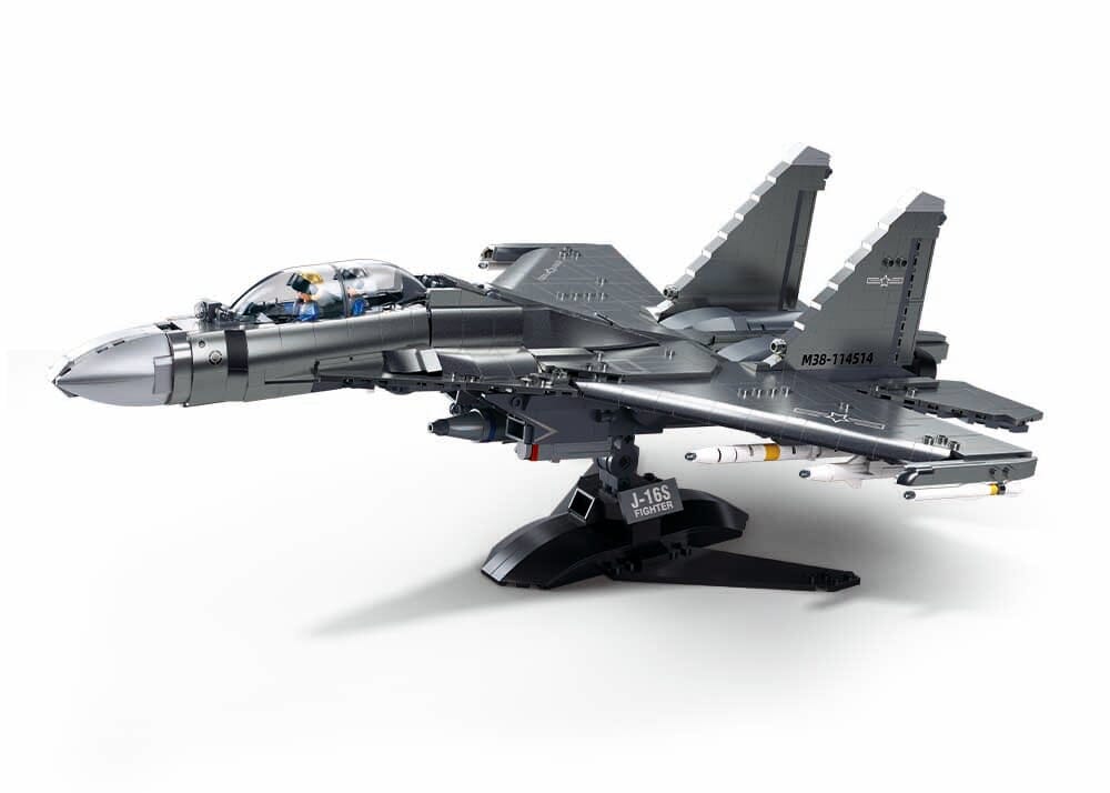 J-16S Fighter brick model plane - Sluban M38-B1273 - 1041 bricks - Image 3