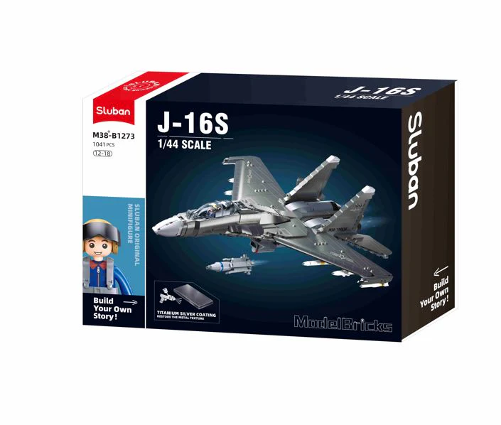 J-16S Fighter brick model plane - Sluban M38-B1273 - 1041 bricks - Image 5