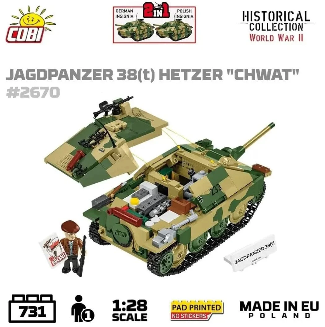 Jagdpanzer 38(t) "Brave" brick tank model - COBI 2670 - 731 bricks - Image 2