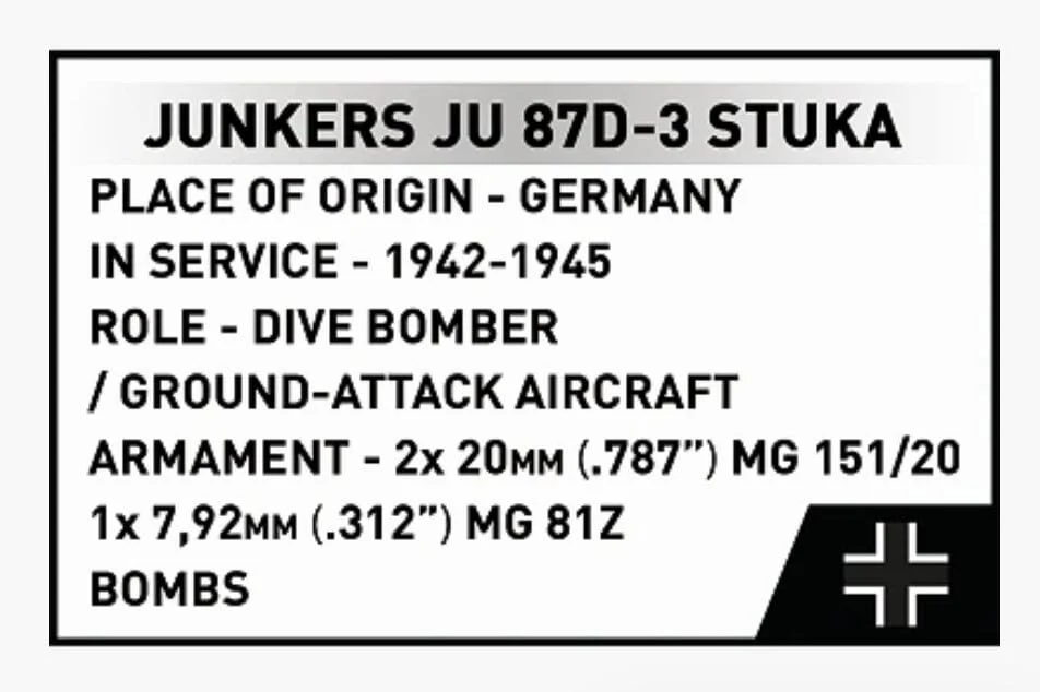 Junkers Ju 87D-3 Stuka brick plane model - COBI 5768 - 556 bricks - Image 7