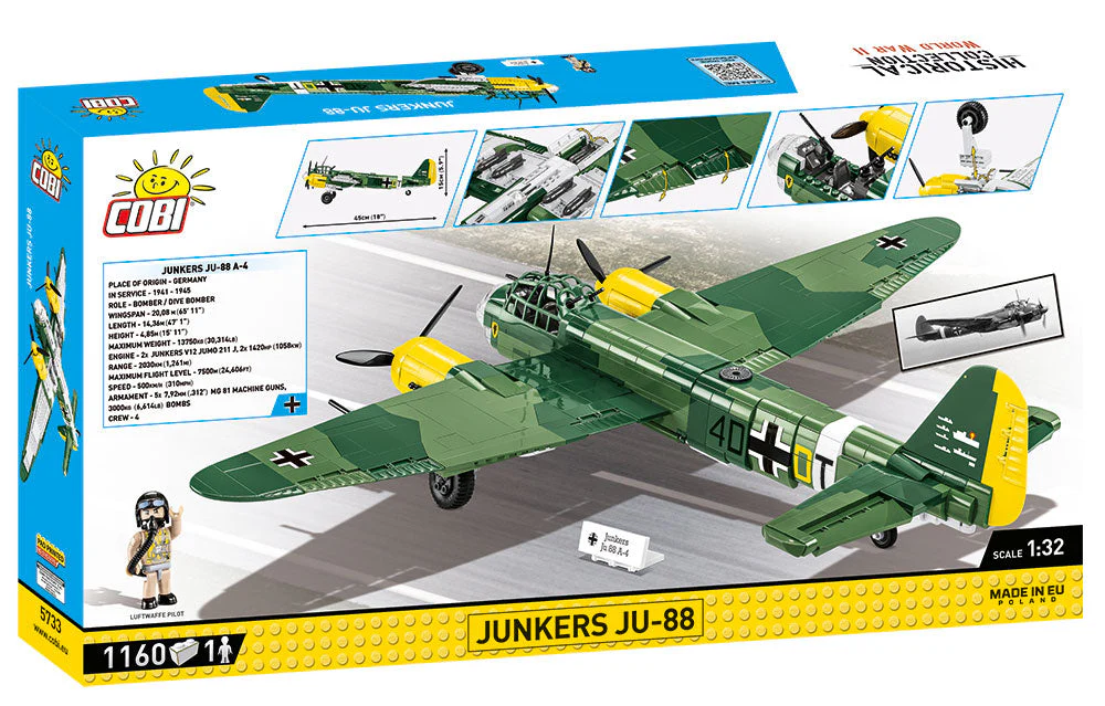 Junkers JU-88 plane brick model - COBI 5733 - 1160 bricks - Image 2