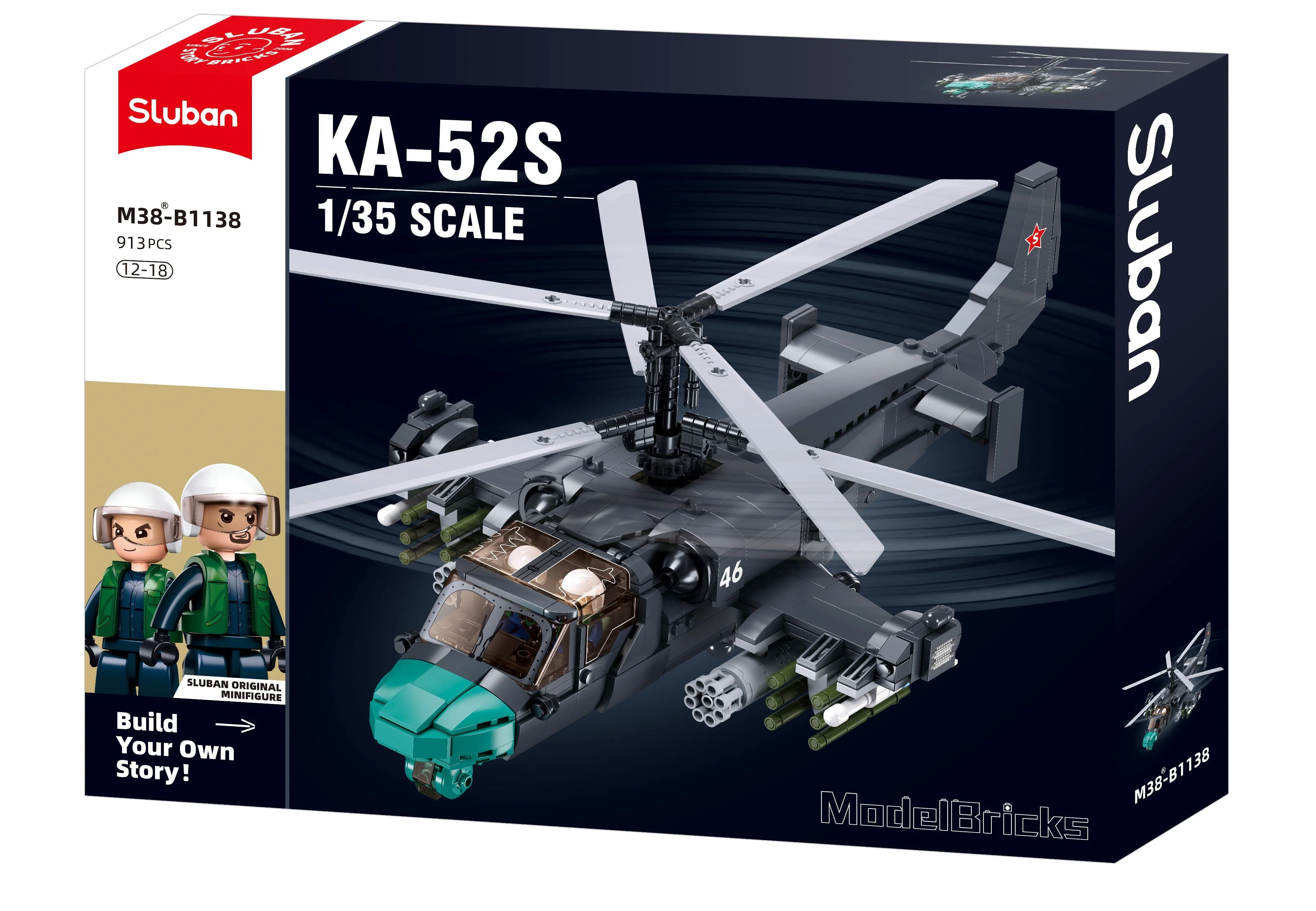KA-52S brick model helicopter - Sluban M38-B1138 - 913 bricks - Image 5
