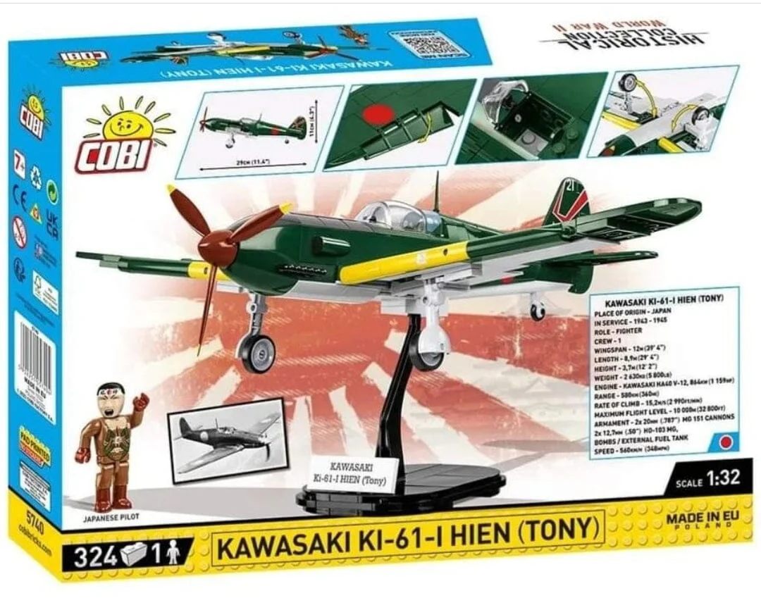 Kawasaki KI-61 - I Hien (Tony) brick plane model - COBI 5740 - 324 bricks - Image 2