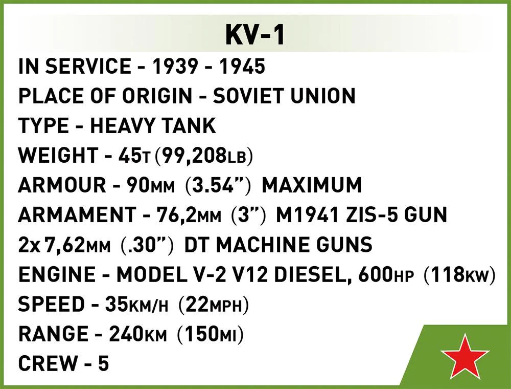 KV-1 brick tank model - COBI 2555 - 656 bricks - Image 11