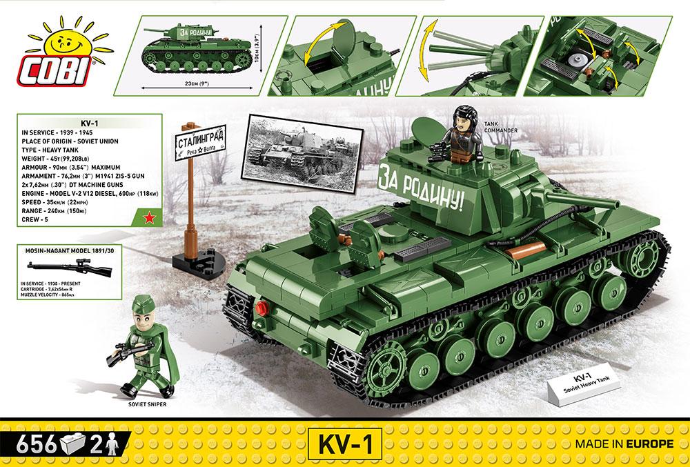 KV-1 brick tank model - COBI 2555 - 656 bricks - Image 4