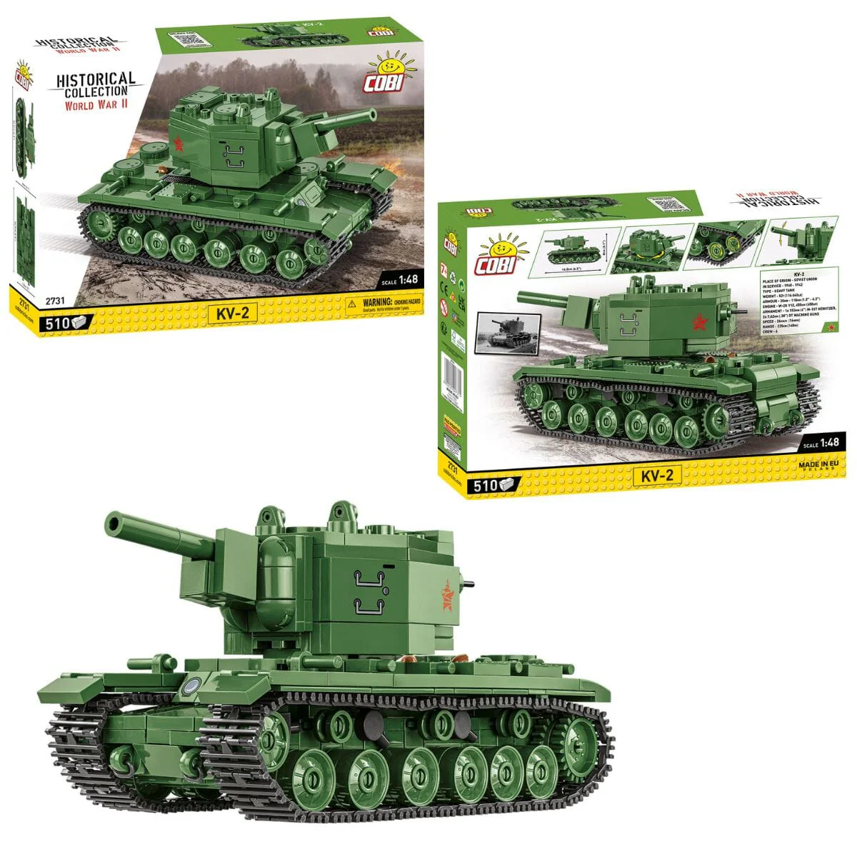KV-2 Soviet brick tank model - COBI 2731 - 510 bricks - Image 4