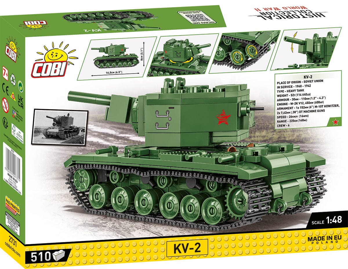 KV-2 Soviet brick tank model - COBI 2731 - 510 bricks - Image 6