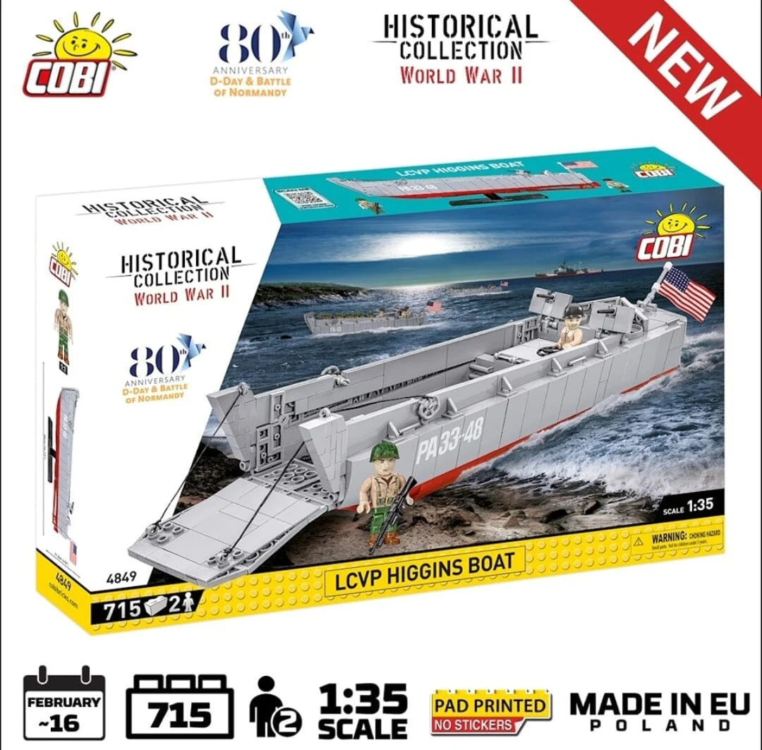 LCVP Higgins Boat brick model - COBI 4849 - 715 bricks