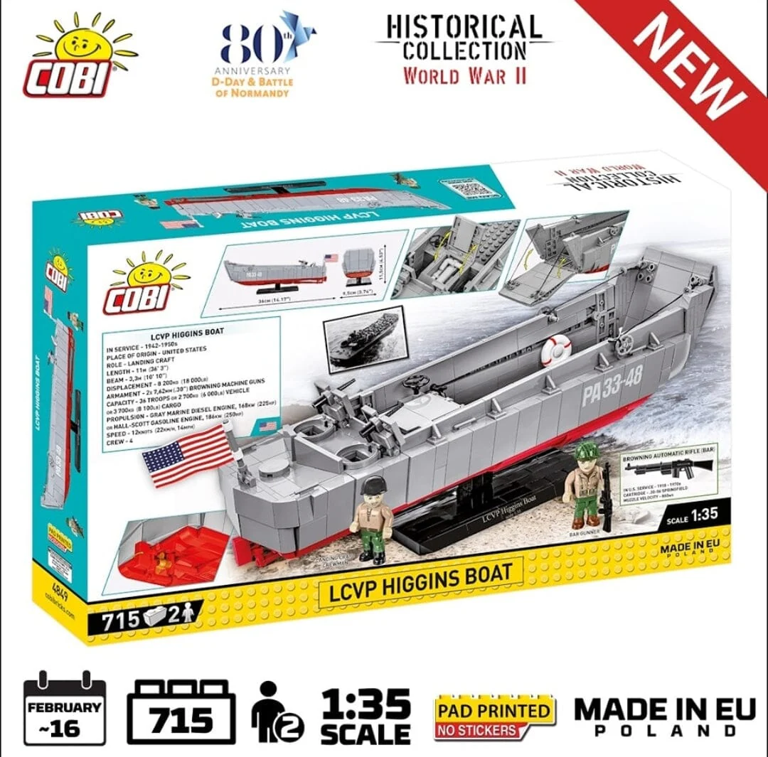 LCVP Higgins Boat brick model - COBI 4849 - 715 bricks - Image 2