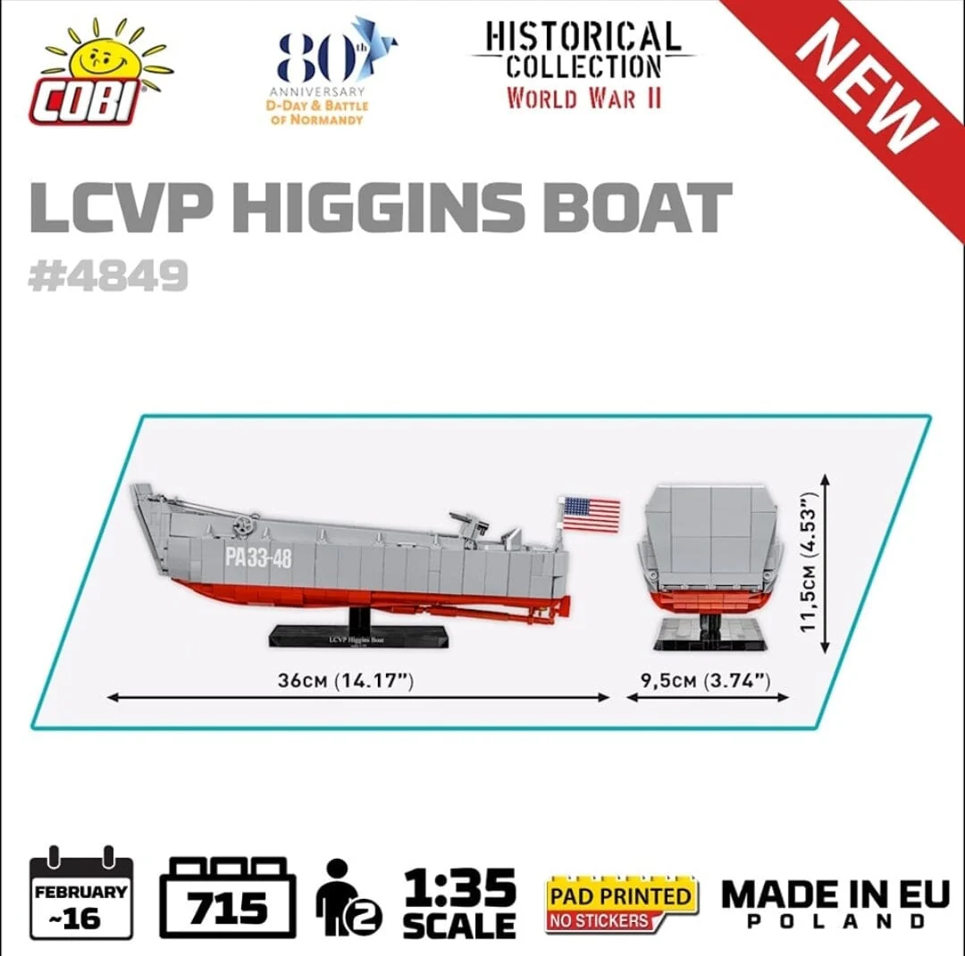 LCVP Higgins Boat brick model - COBI 4849 - 715 bricks - Image 7